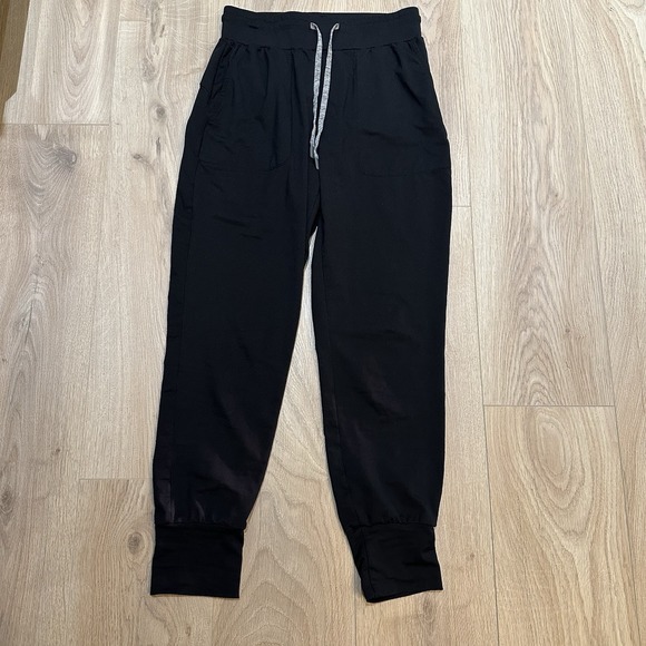 Varley Parkhurst Fluid Stretch Jersey Black Joggers with Pockets Size Small EUC - Picture 2 of 8